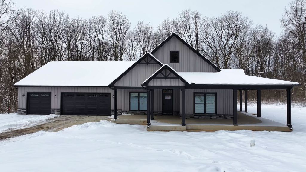Exterior house in Niles,1218-Thomson-Road, snowy house