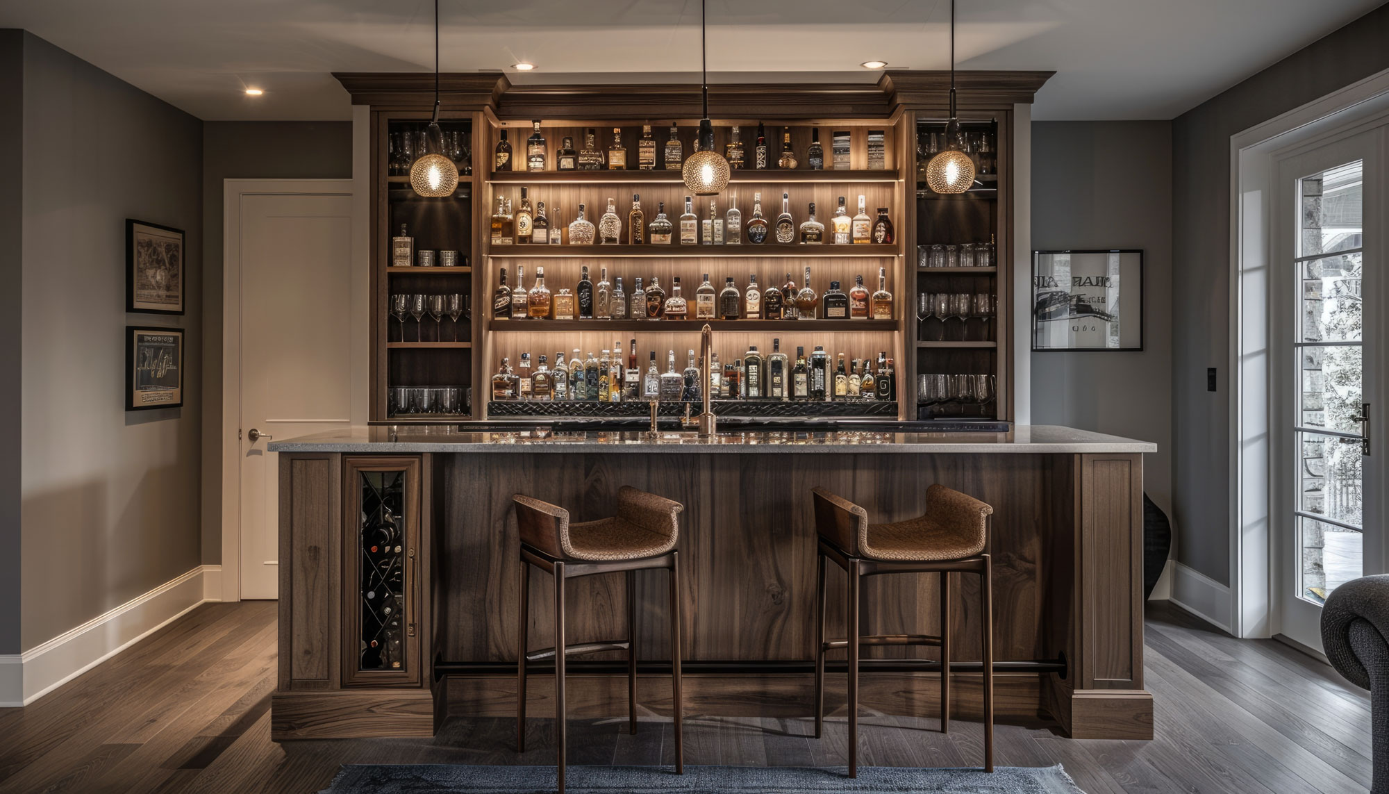 modern home bar with fireplace great entertaining enjoying drinks stylish setting aig59