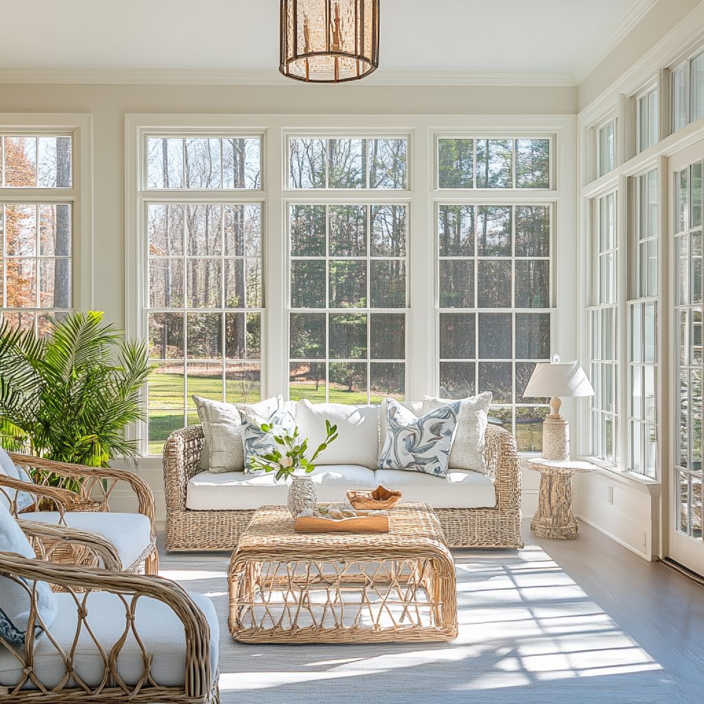 bright airy sunroom with comfortable seating natural light2